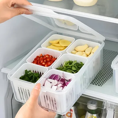 6 Grid Fridge Storage Box Container